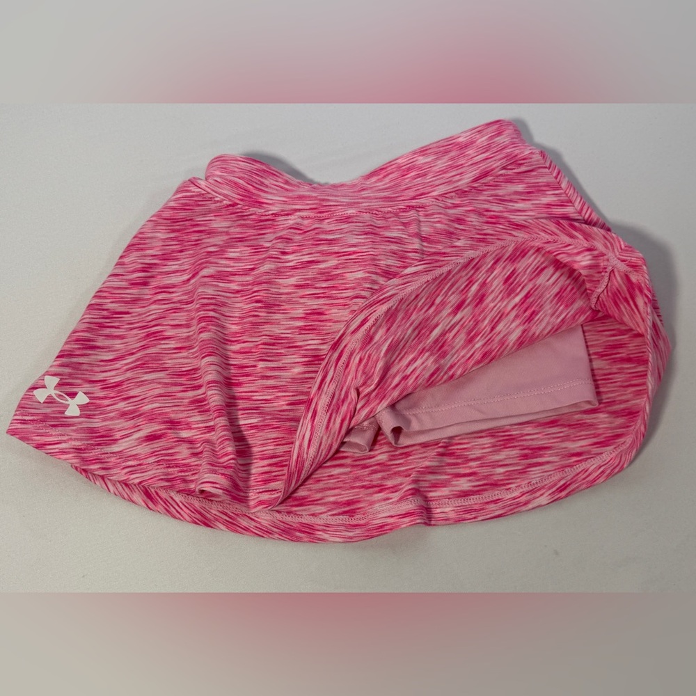 Under Armour Skort Girls Size 5 Heathered Pink Skirt Shorts Athletic Active